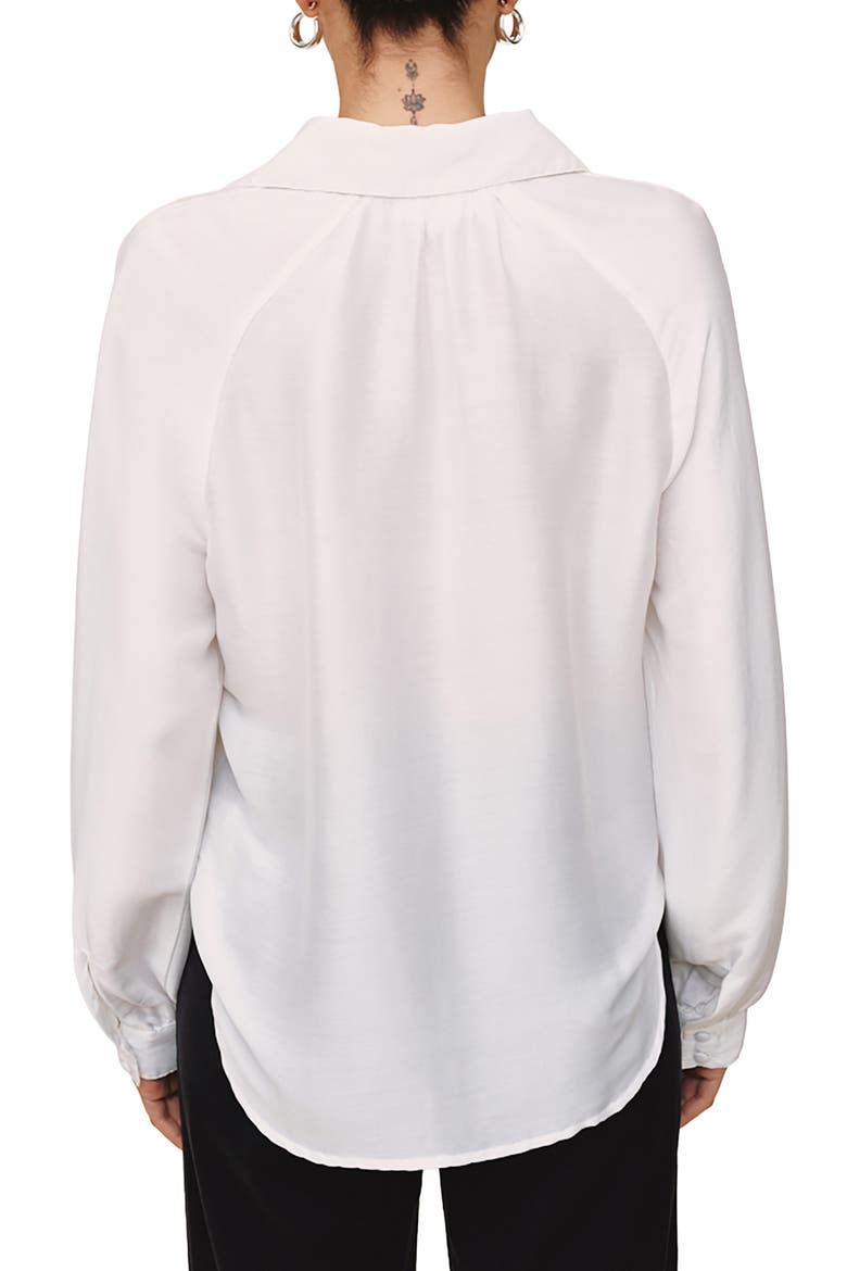 Tie Neck Raglan Top, Alternate, color, WHITE