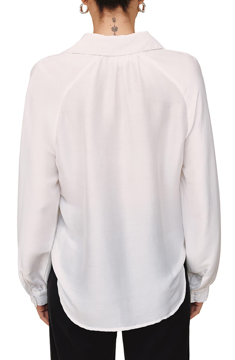 Bella Dahl Tie Neck Raglan Top, Alternate, color, White