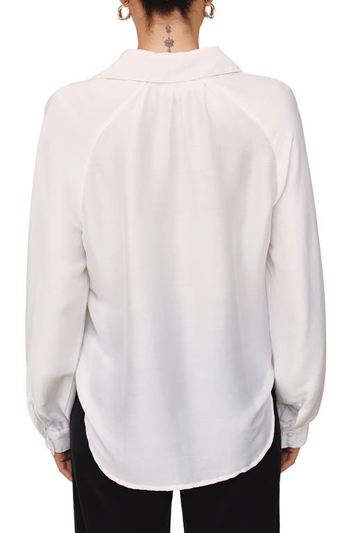 Bella Dahl Tie Neck Raglan Top In White