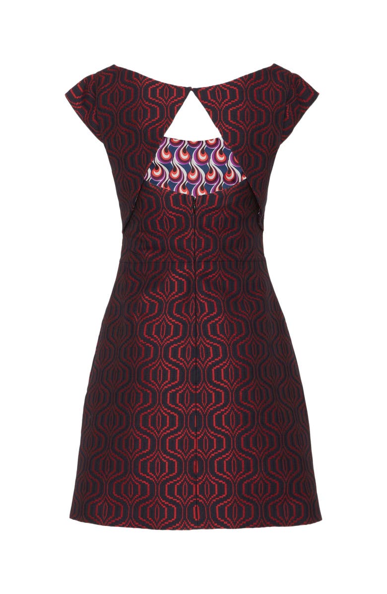 La DoubleJ Arabesque Mini Dress Pixel Jacquard Blue, Alternate, color,