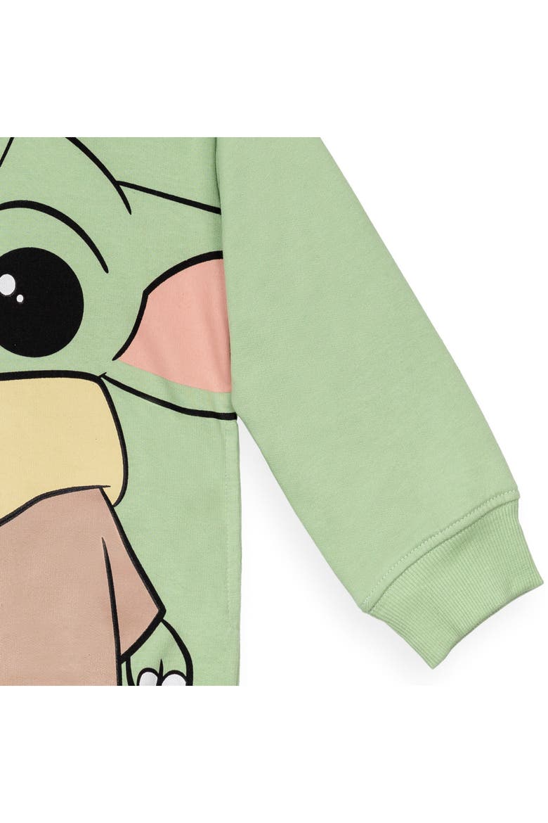 The Mandalorian Fleece Hooded Sweatshirt, Alternate, color, Grogu Light Green
