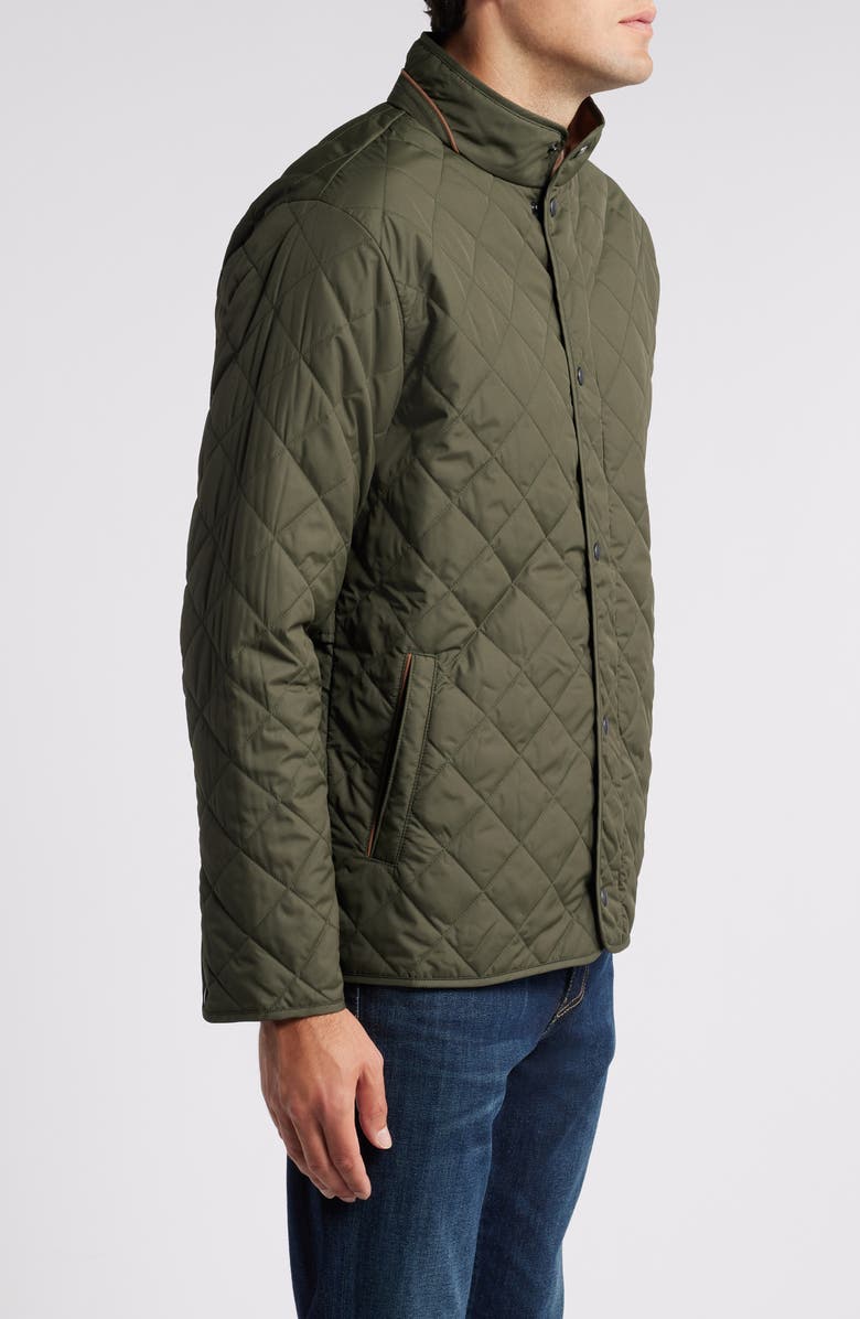 Peter Millar Suffolk Water Resistant Quilted Jacket, Alternate, color, Dark Olive