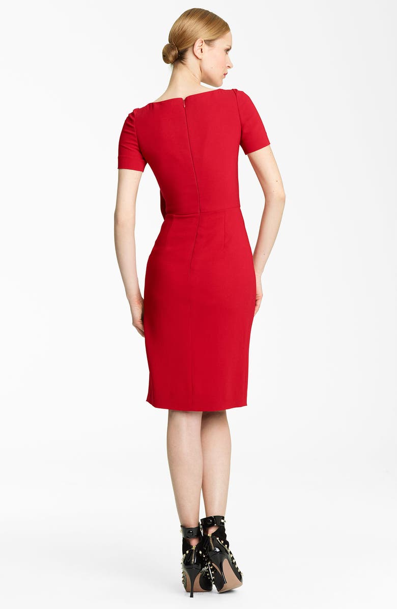 Valentino Side Drape Stretch Cady Dress, Alternate, color, 
