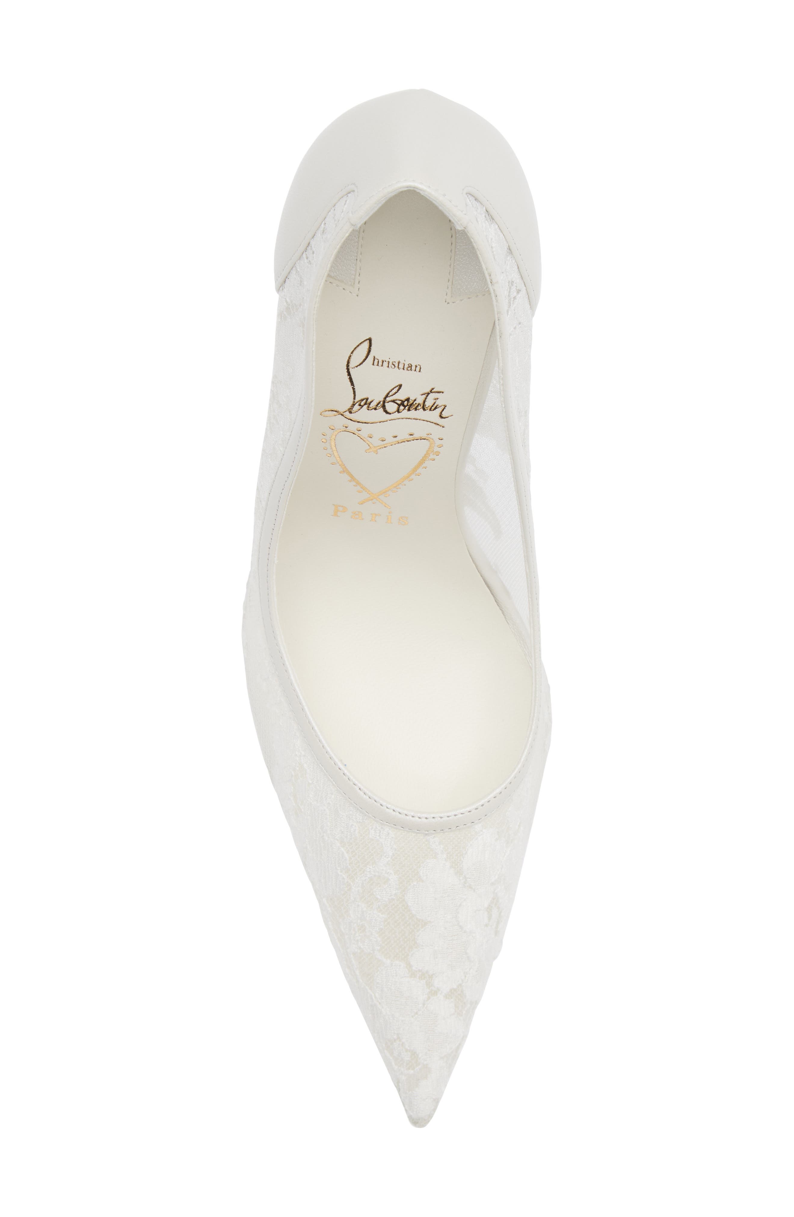 Christian Louboutin Miss Z Pointed Toe Pump, Alternate, color, Bianco/ Snow
