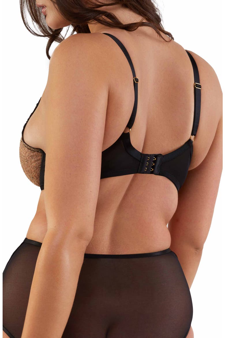 Amal Embroidered Mesh Underwire Bra, Alternate, color, GOLD