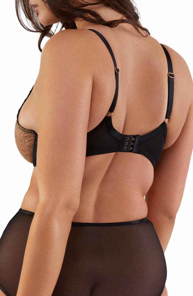 Playful Promises Amal Embroidered Mesh Underwire Bra, Alternate, color, Gold