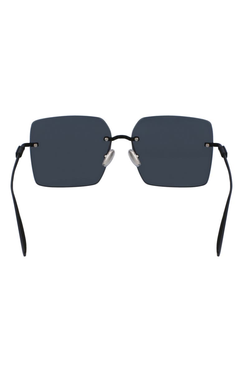FERRAGAMO Prisma 60mm Rectangular Sunglasses, Alternate, color, Matte Black