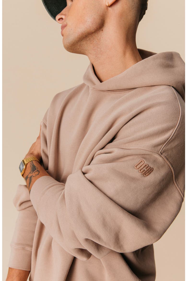 Men's Organic Cotton Teddy Oversized Hoodie, Alternate, color, Fawn
