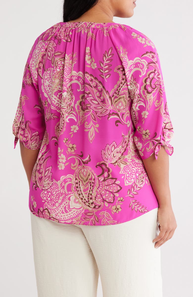 Jones New York Paisley Print Raglan Sleeve Top, Alternate, color, 