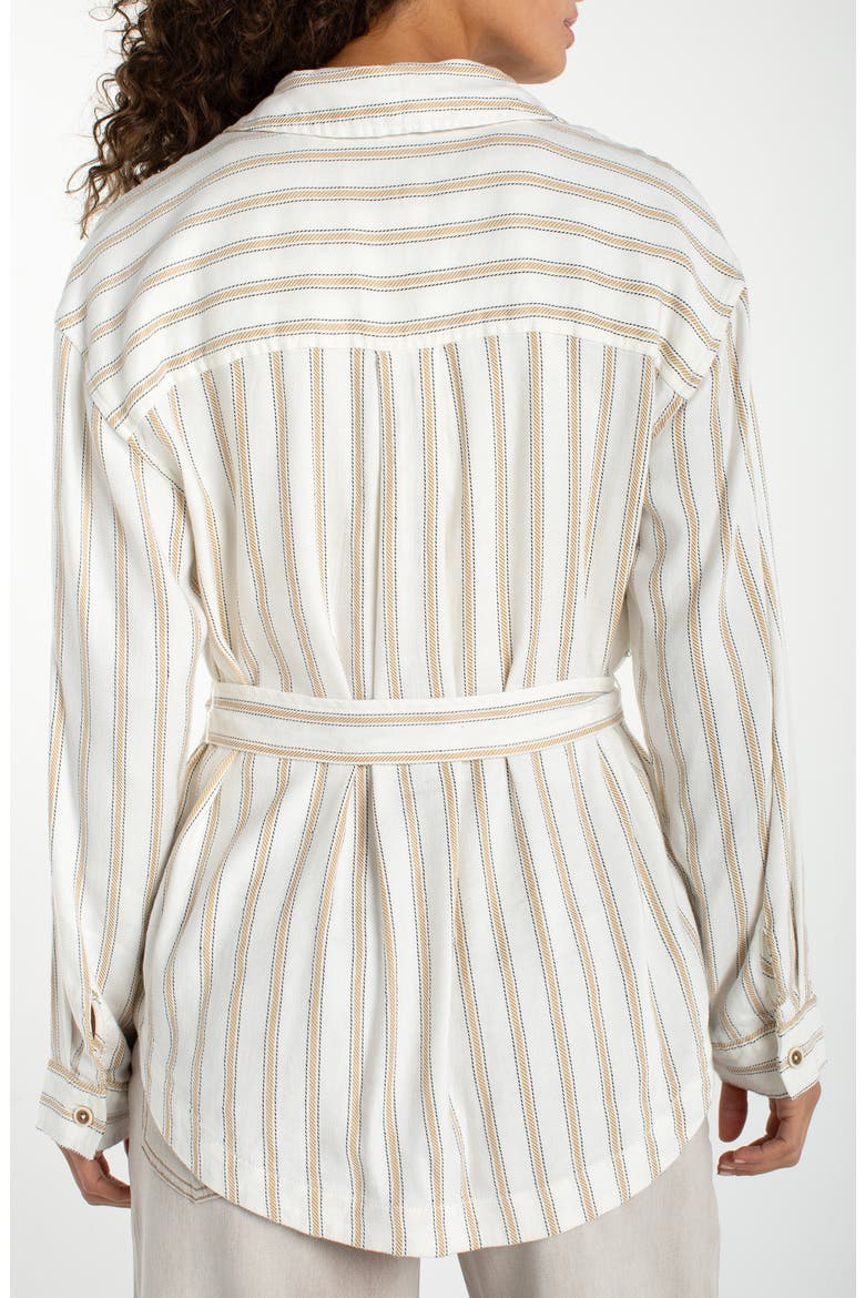 Striped Belted Shacket, Alternate, color, CREAM/ TAN