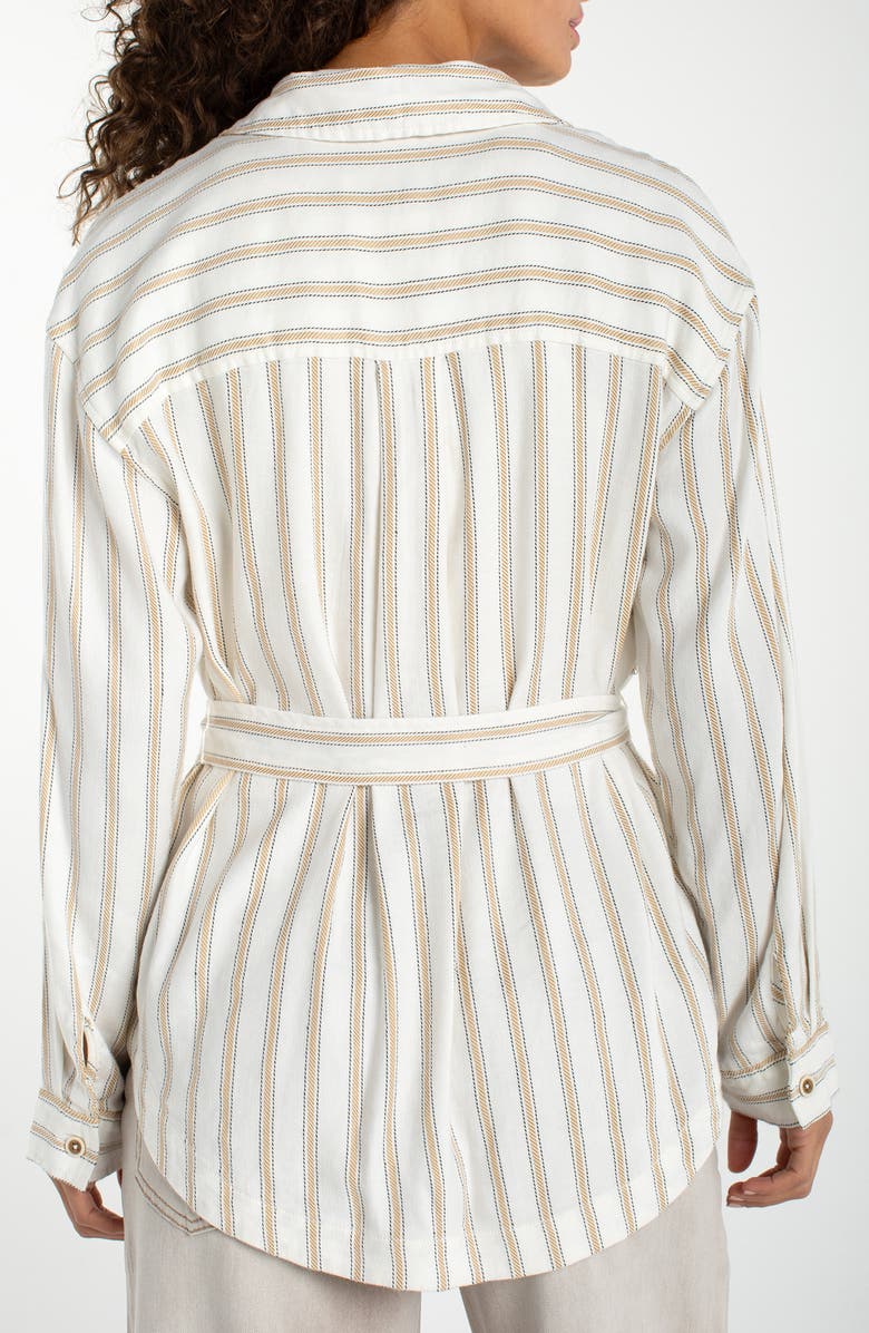 Liverpool Los Angeles Striped Belted Shacket, Alternate, color,