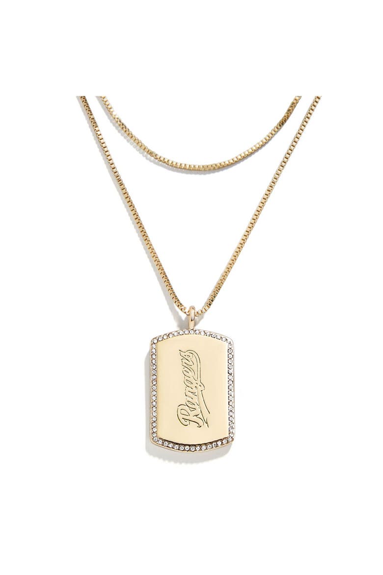 x Baublebar Texas Rangers Dog Tag Necklace, Main, color, Gold
