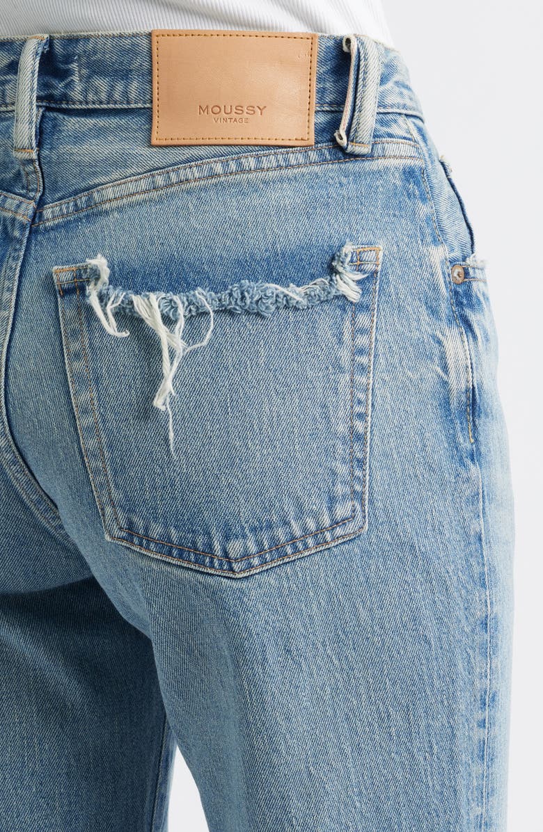 MOUSSY VINTAGE Sebring Frayed Straight Leg Jeans, Alternate, color, Light Blue