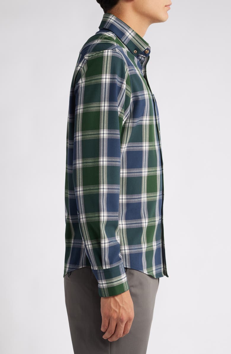 Mizzen+Main City Trim Fit Plaid Flannel Button-Down Shirt, Alternate, color, Navy Demetrius Plaid