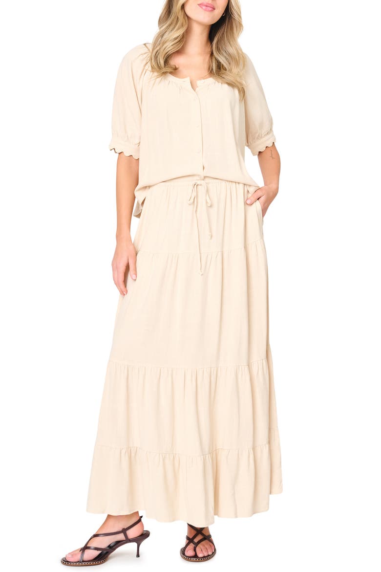 Tiered Maxi Skirt, Alternate, color, NATURAL