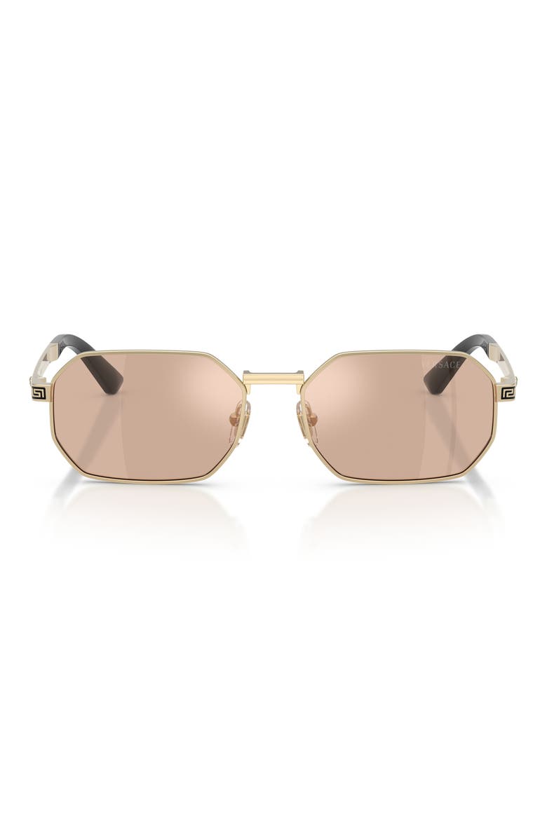 54mm Rectangular Sunglasses, Main, color, PALE GOLD / PINK MIRROR SILVER