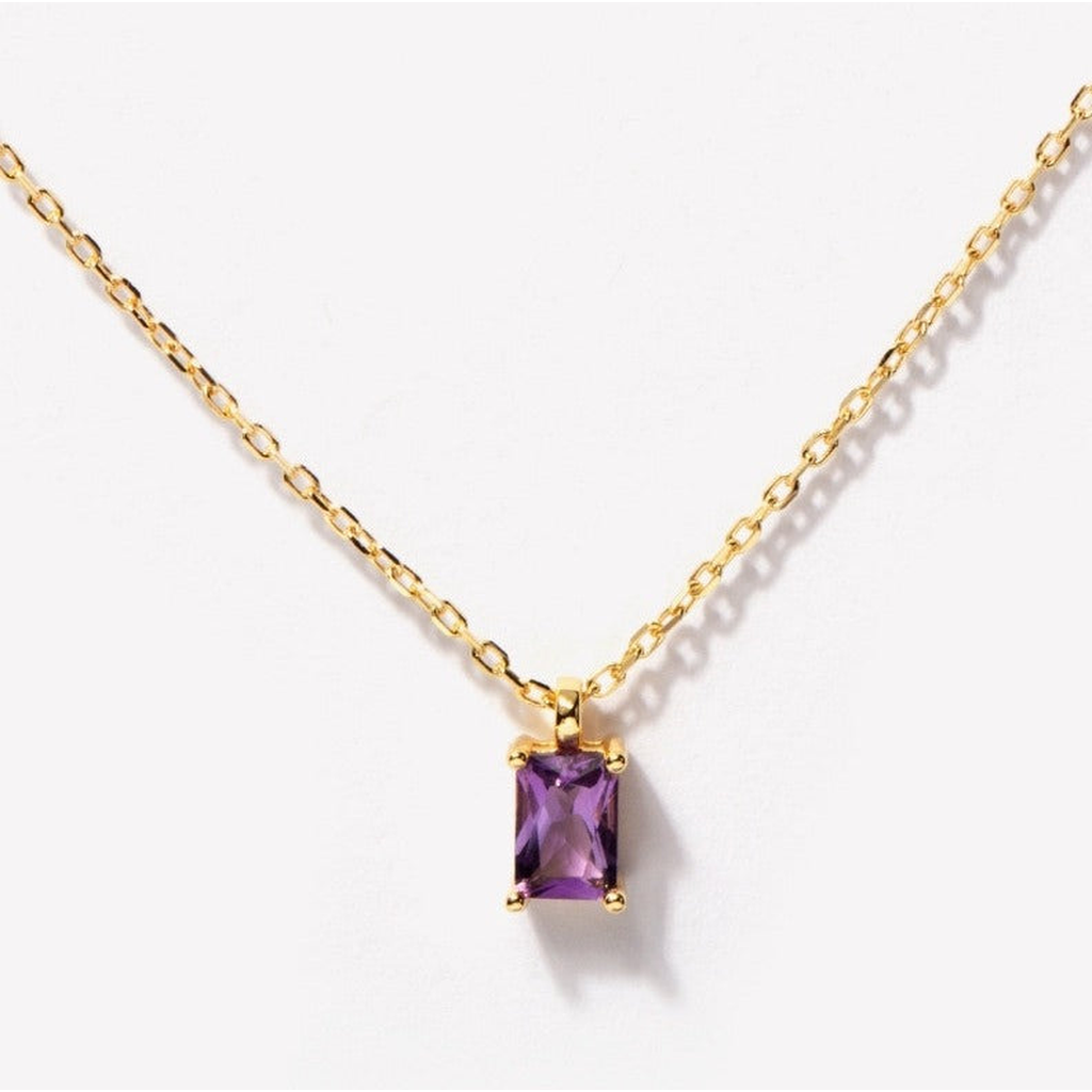 Little Sky Stone Birthstone Necklace In Amethyst/february