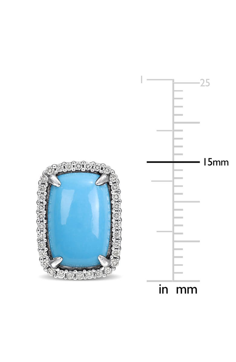 Julianna B. Turquoise & Diamond Halo Earrings 14K, Alternate, color, Turquoise