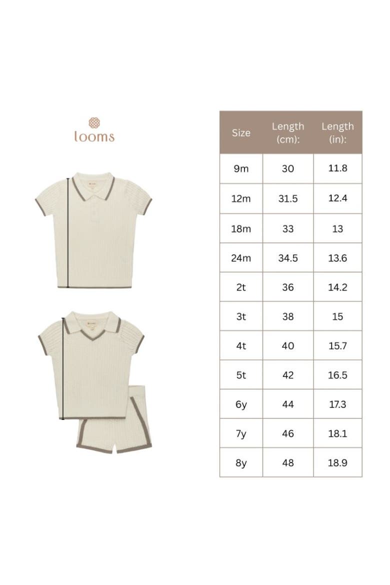 Looms Embroidered Trim Collection - Cable Knit Polo, Alternate, color, Ivory