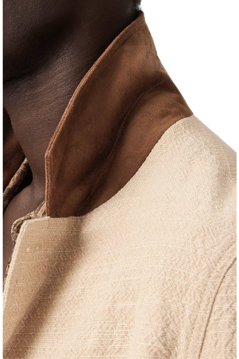 Barnes Cotton Jacket with Suede Collar, Alternate, color, LIGHT KHAKI