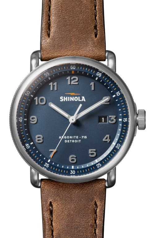 Shinola Men's The Canfield Model C56 Stainless Steel & Leather Strap Watch In Brown