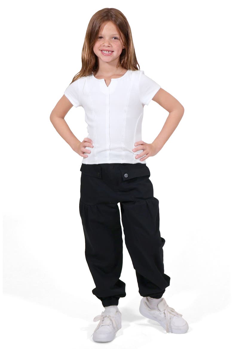 Kids' Rib Cotton Top, Alternate, color, WHITE