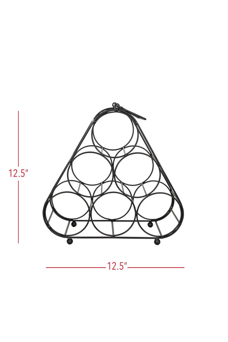 Six Bottle Wine Holder Black Metal, Alternate, color, Black