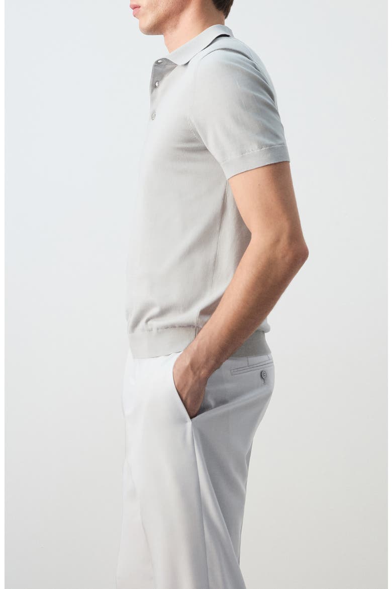 Fine Knit Cotton Polo, Alternate, color, ICE GREY