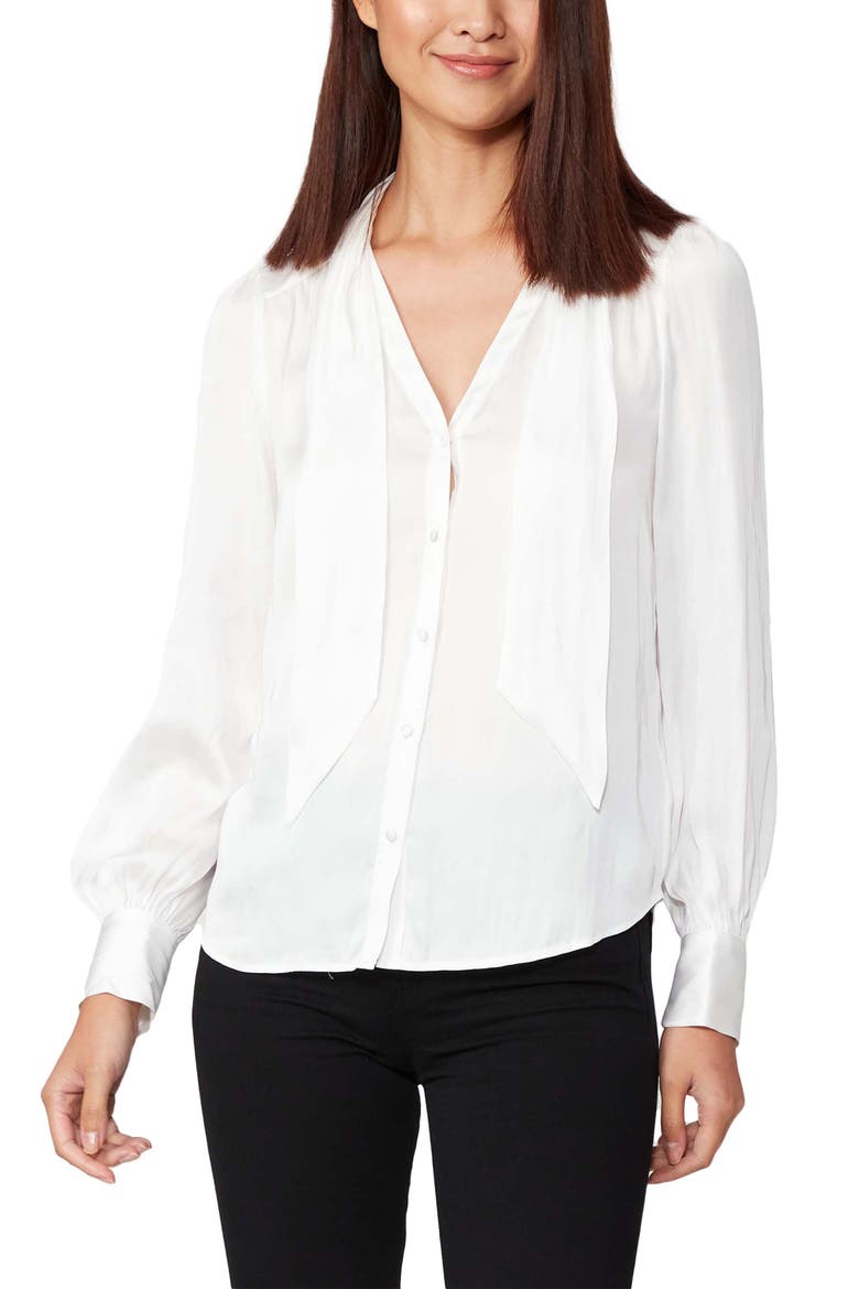 Cleobelle Tie Neck Blouse, Main, color, WHITE