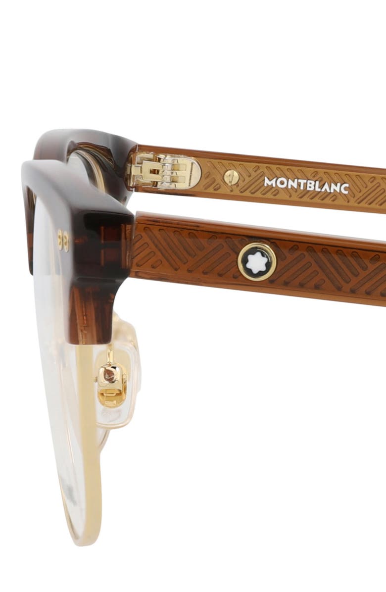 Montblanc 55mm Half Rim Optical Frames, Alternate, color,