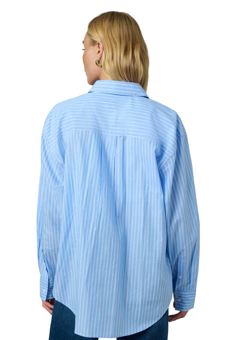 The Boyfriend Stripe Oversize Button-Up Shirt, Alternate, color, SKY BLUE/WHITE STR