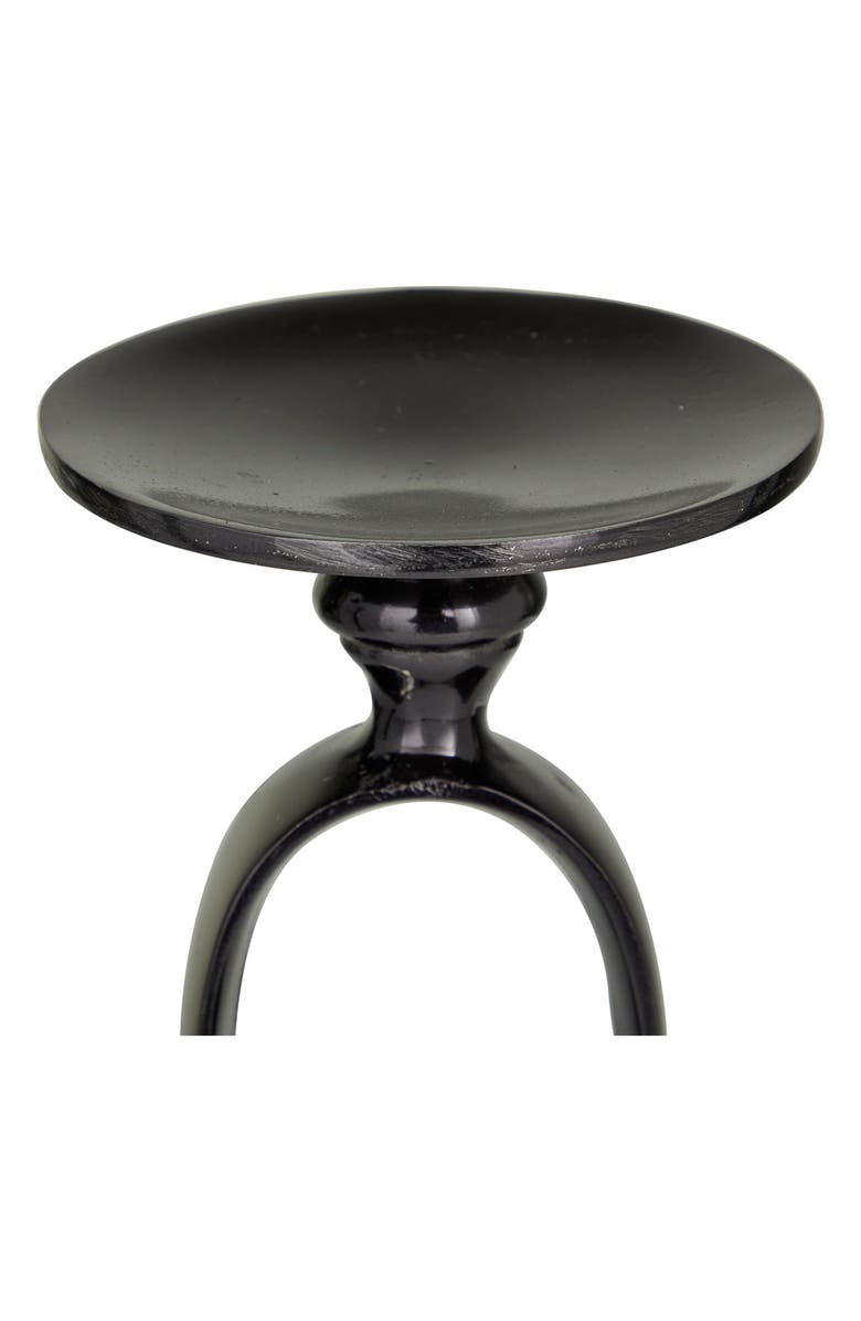 VIVIAN LUNE HOME Black Aluminum Paper Clip Pillar Candle Holder with Marble Base - Set of 2, Alternate, color, 