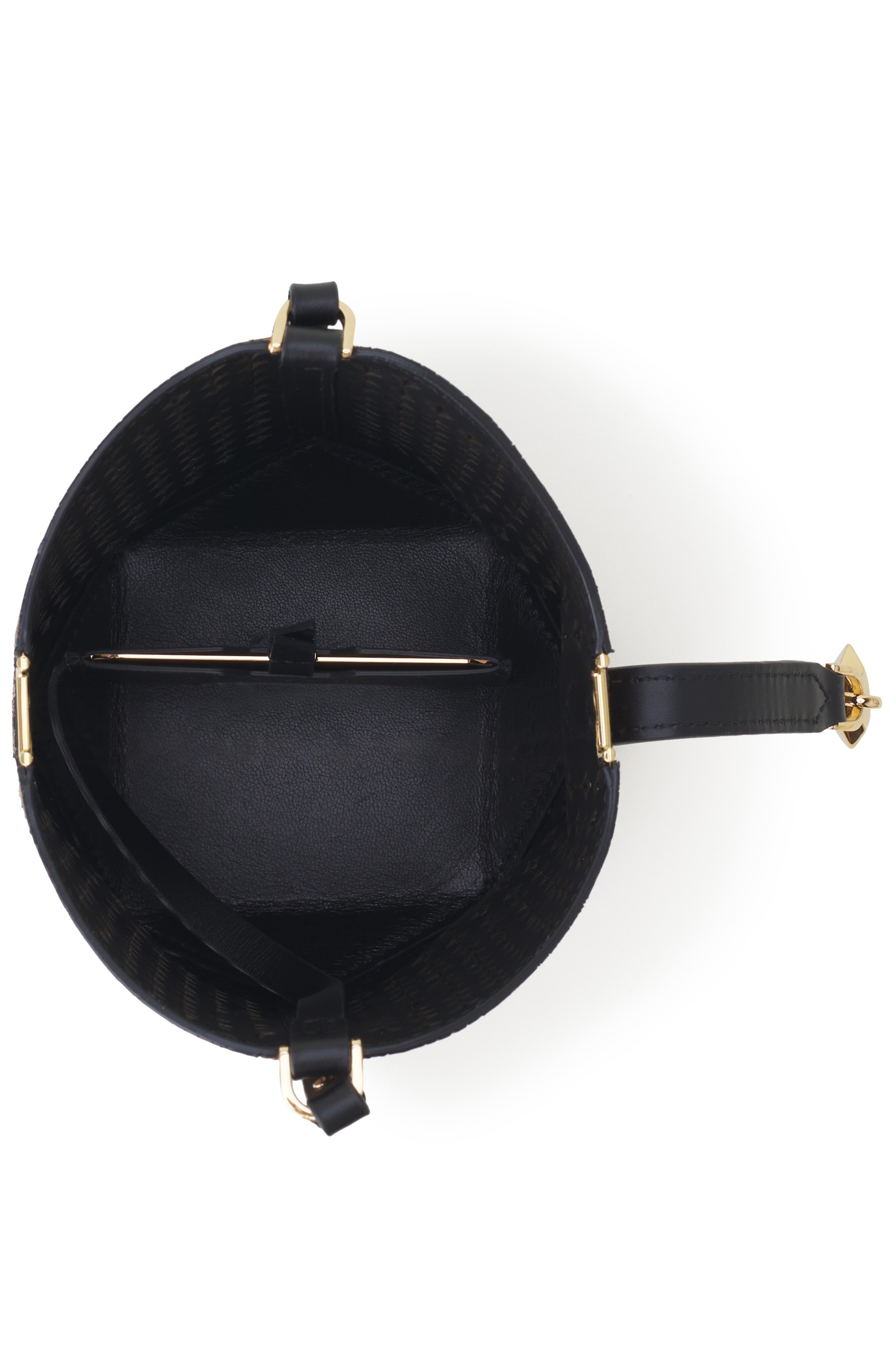 Catch By Lanvin Nano Bucket Bag In Shiny Leather, Alternate, color, Bronze/Black