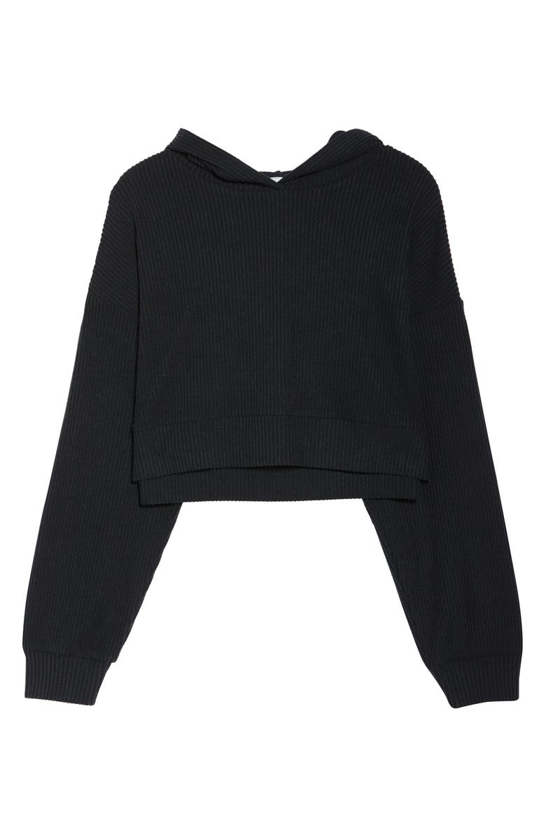 Alo Muse Rib Crop Hoodie, Alternate, color,