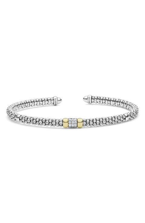 Signature Caviar Diamond 14k Gold & Sterling Silver Cuff