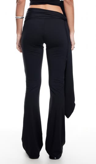Butterfly Low Rise Tie Waist Flare Pants