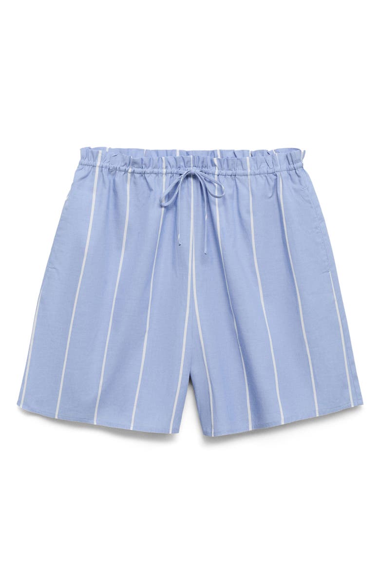 MANGO Stripe Cotton Shorts, Main, color, Blue
