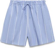 MANGO Stripe Cotton Shorts