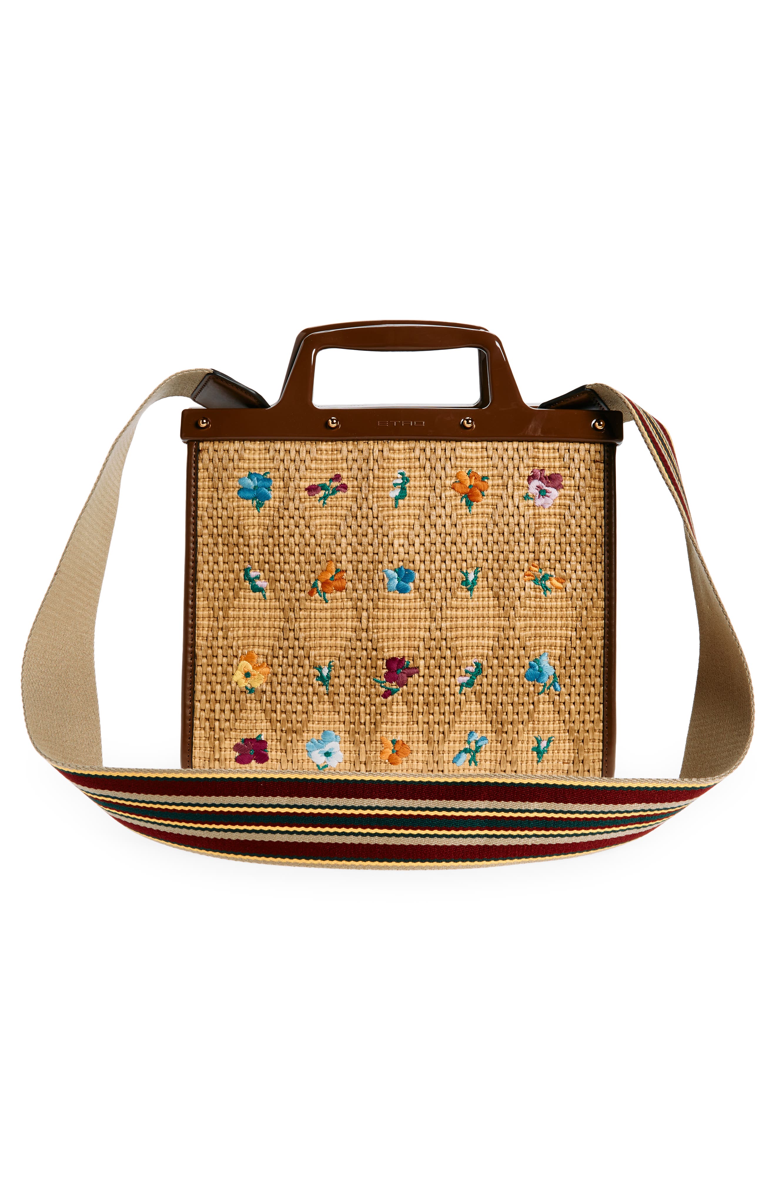 Etro Medium Love Trotter Straw Shopper, Alternate, color, 