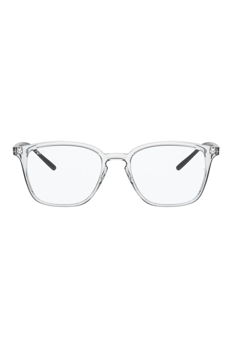 Unisex 52mm Square Optical Glasses, Main, color, TRANSPAREN