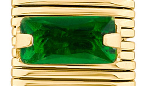 Cz By Kenneth Jay Lane Emerald Cubic Zirconia Glam Hoop Earrings In Multi