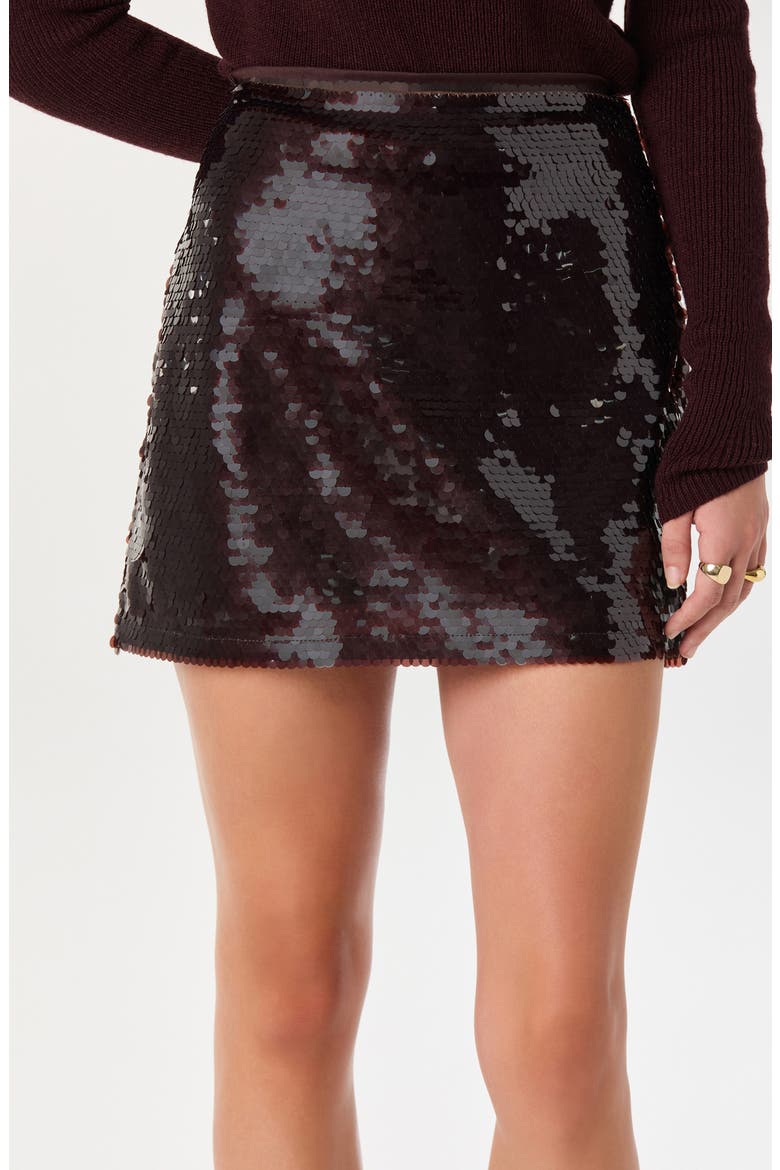 Sequin Miniskirt, Alternate, color, BROWN