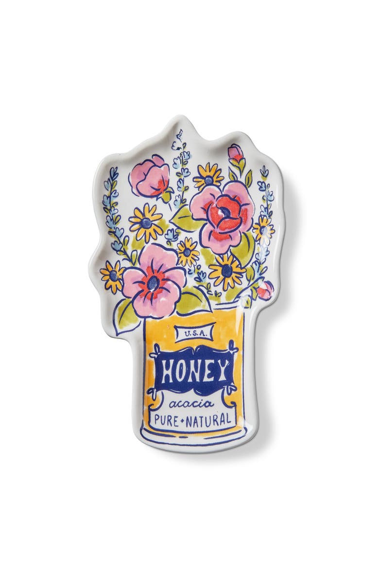 Honey Jar Bouquet Trinket Dish Multi Ceramic Everyday, Main, color, Blue