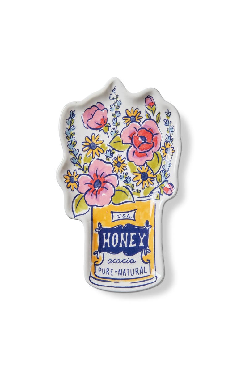 tag Honey Jar Bouquet Trinket Dish Multi Ceramic Everyday, Main, color, Blue