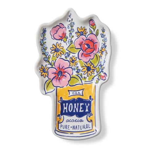 Honey Jar Bouquet Trinket Dish Multi Ceramic Everyday