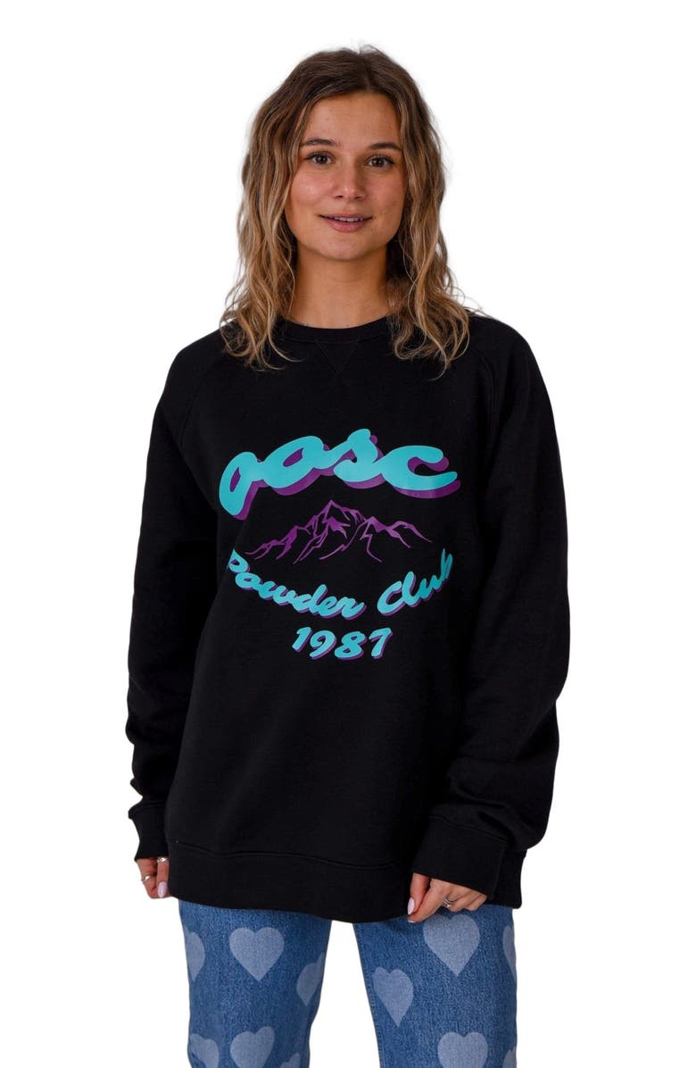 OOSC Powder Club Sweatshirt - Black, Main, color, 
