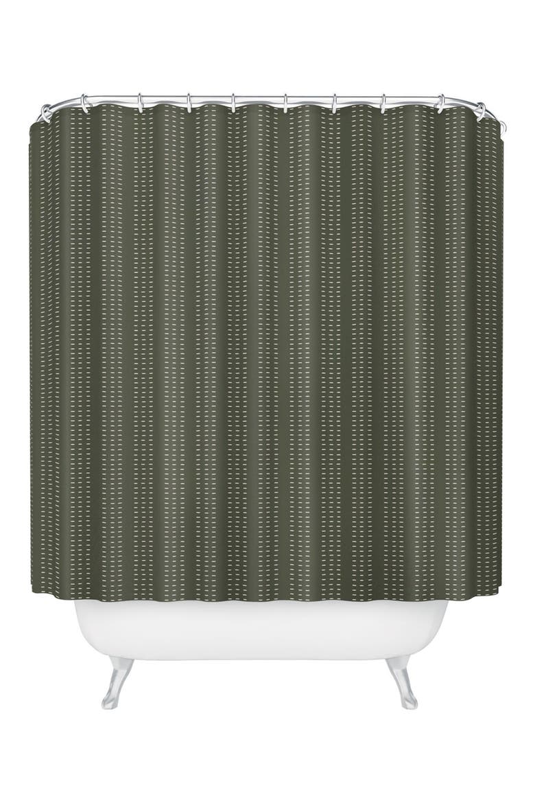 Dash Olive Shower Curtain, Main, color, GREEN