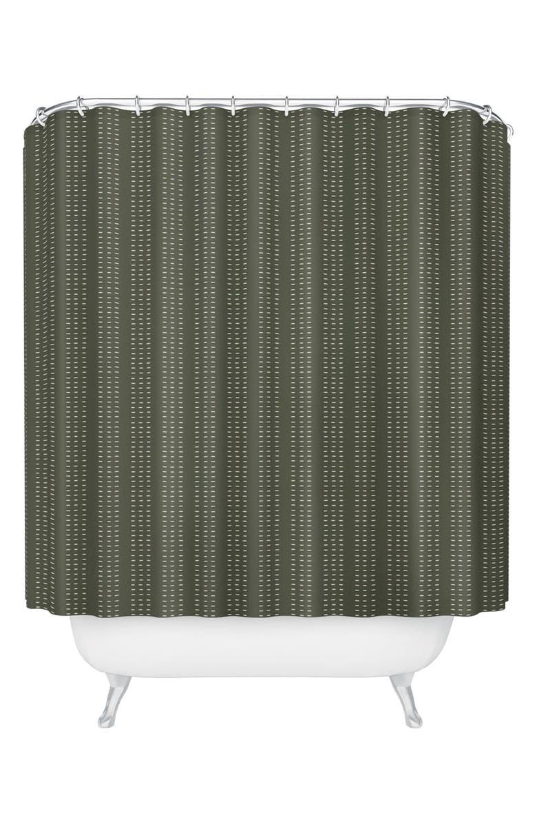 Deny Designs Dash Olive Shower Curtain, Main, color, Green