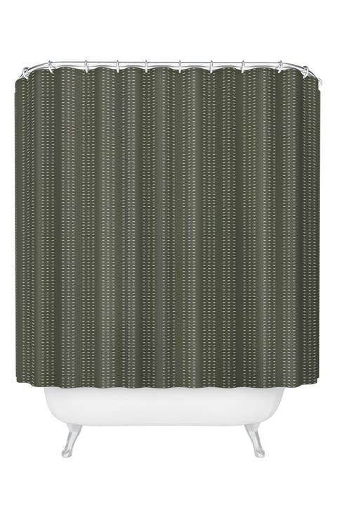 Dash Olive Shower Curtain