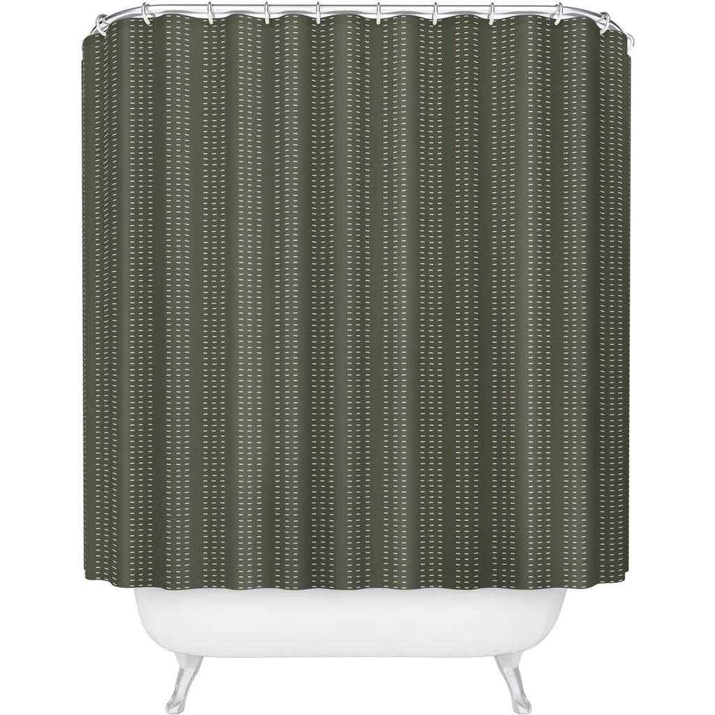 Deny Designs Dash Olive Shower Curtain In Green